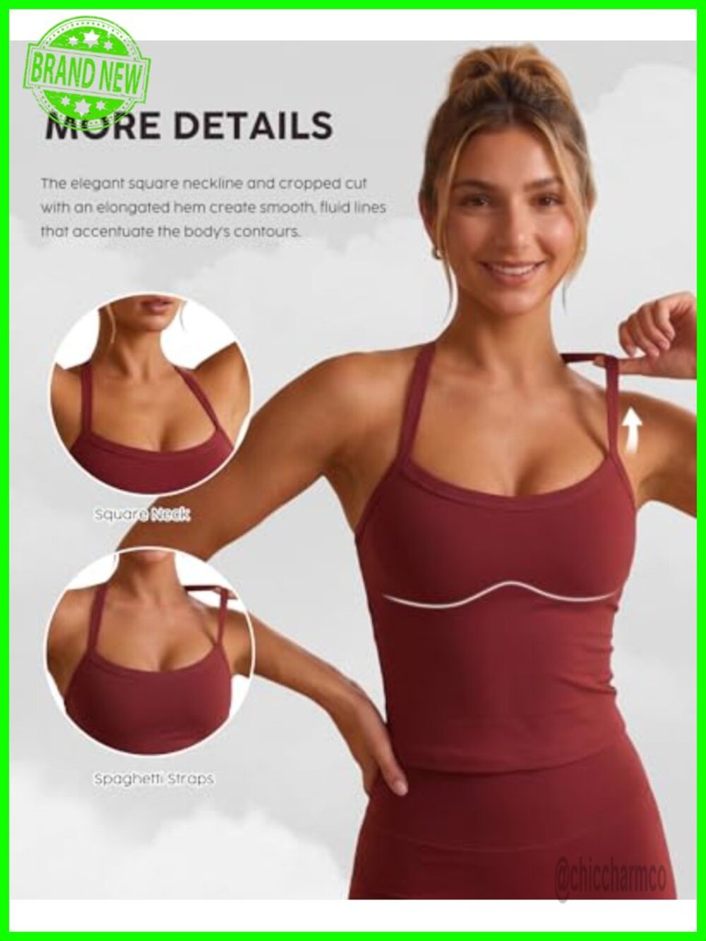 Women's Yoga Workout Tank Top Built-In Bra Crop Halter Neck - Picture 4 of 6